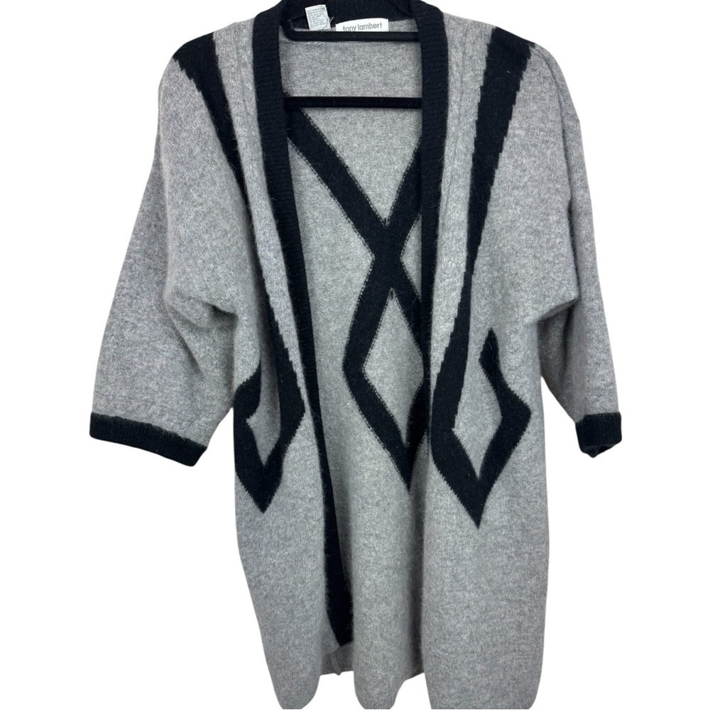 Vintage Tony Lambert Lambswool Angora Blend Open cardigan sweater M